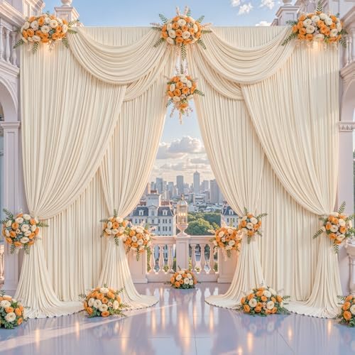 20x15ft Champagne Backdrop Curtains for Parties Wedding Photo Wrinkle Free - Image 5