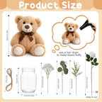 Guludai 37Pcs Bear Baby Shower Centerpieces Brown Eucalyptus Mason Jar - Image 7