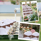 Brown Chair Sashes 60 Pack Spandex Brown Sashes for Chairs Universal Spandex Chair Sashes Bands with Heart Buckle Slider for Wedding Banquet Party Decorations - Image 6