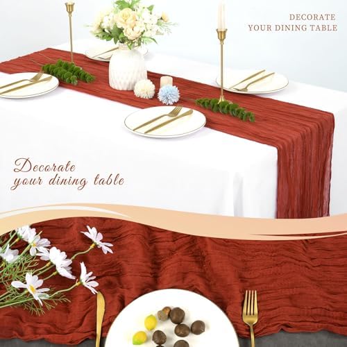 20 Pack Cheesecloth Table Runner 17 x 108 Inch, Terracotta - Image 5