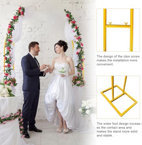 Curved Wedding Arch Backdrop Stand Set of 2, Large Balloon Arch with Rectangular Base (5.9ft,6.9ft) for Ceremony, Party, Baby Shower, Anniversary Celebration Indoor Outdoor Event Decoration. - Image 3