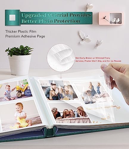 Artfeel Photo Album Self Adhesive Scrapbook Album for 3x5 4x6 5x7 8x10 Pictures,40 Pages Linen Cover with Display Window DIY Photo Book,Ideal Gifts for Family Travel Wedding Baby - Image 3