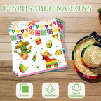 250 Pcs Mexican Fiesta Plates and Napkins, 50 Guests Disposable Cinco de Mayo Party Dinnerware Mexico Tableware Set for Mexican Theme Taco Tuesday Holiday Party Supplies - Image 6