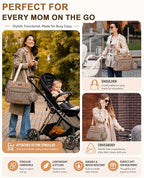 FHELAD Diaper Bag Tote, Baby Shower Gifts for Mom Set (Brown Taupe) - Image 4