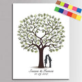 DIY Wedding Guest Book for Couple, Personalized Wedding Gift Fingerprint Tree Guest Signing Book Alternative with Ink Pads for Anniversary Party Decorations-60x80cm by Unknown