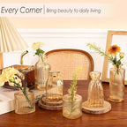UPBUD Gold Glass Bud Vases Set of 36, Mini Flower Vase for Centerpieces, Small Amber Bud Vases in Bulk for Wedding Decorations, Vintage Vase for Table, Recepetion, Home Décor - Image 7