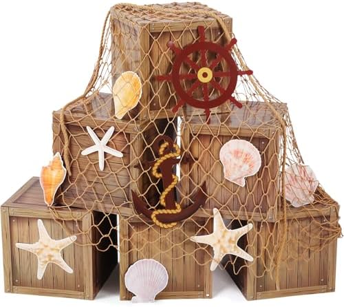 JellyArch 18 Pcs Pirate Party Decor Treasure Chest set, Multicolor, Pirate by JellyArch