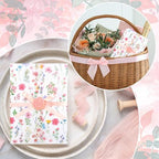 AnyDesign 50 Sets Wedding Invitations Wraps Flower Pre-Folded Vellum Jackets Pink Floral Wildflower Paper Envelope Liner with Wax Seal Sticker and Ribbon for 5 x 7 Invitation Cards - Image 6