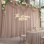 20ft x 10ft Taupe Backdrop Curtain Drapes, Wrinkle-Free Sheer Chiffon Fabric Photo Backdrop Panels for Wedding Arch Party Ceremony Stage Photo Backgrounds - Image 6