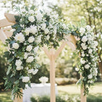 HUAHUA Mixed Artificial Eucalyptus Leaves Stems Bulk,Fake Greenery Plants Faux Silver Dollar Eucalyptus Leaves for DIY Bouquets Centerpiece Floral Arrangement Home Wedding Decor (120, Green/White) - Image 6