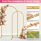Metal Arch Backdrop Stand, Set of 2 (7.2ft/6ft), Wedding Arch Stand - Image 4