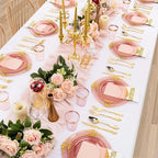 Hioasis 175 Pcs Burgundy Gold Plates for Party - Image 6