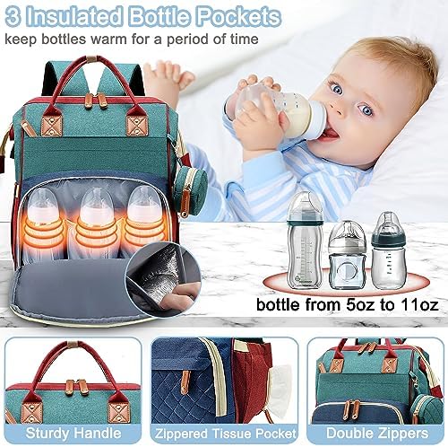 SHITIESHOU Diaper Bag Backpack Baby Bag, Baby Girl Boy Diaper Bag for Dad Mom with Pad, 16 Pockets, Pacifier Case, Large Diaper Bags Unisex for Travel (Colorful) - Image 4