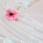 Poise3EHome Iridescent White Sequin Tablecloth 90×132 Inch Rectangle Sparkly Fabric Table Cloth for Birthday Wedding Party Holiday Baby Shower Christmas Decoration - Image 4