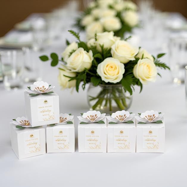 FEIYI 20 PCS Favor Boxes, White, 2.55x2.55x2.55 - Image 6