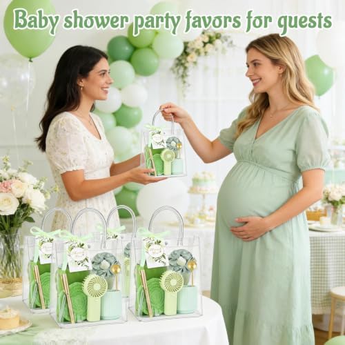 6 Set Green Summer Baby Shower Prizes for Game Winners Gifts With Mug, Fans - Image 4