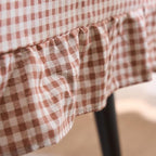 vctops Farmhouse Khaki Plaid Ruffle Table Cloth, Boho Cotton Linen Tablecloth, Washable Table Cover for Rectangle Table Baby Shower Kitchen Party Wedding Decor (Khaki,55"x118") - Image 6