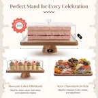 HOMESPHERE Acacia Wood Cake Stand with Lid, 2-in-1 Charcuterie Board, 17x13 - Image 2