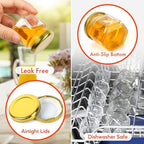 AuroTrends 1.5oz Mini Hexagon Honey Jars 60-Pack with Lids & Dippers - Image 2