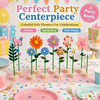11 PCS Double‑Sided Wildflower Decorations with Wooden Base felt flowers - Image 6