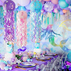 OBXT 12" Colorful Jellyfish Lanterns - Mermaid Birthday Party Decorations, Under the Sea & Ocean Theme Hanging Jellyfish Decor for Classroom, Nautical Events, and Underwater Adventure (Set of 6) - Image 3