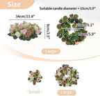 NUPTIO Candle Rings Wreaths, Wedding Centerpieces for Tables, 14 inch Diam - Image 4
