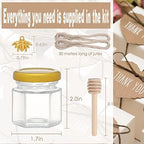 CRTWDMAN 60 Pack Mini Honey Jars with Lids and Dippers - Image 2