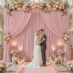 16x10FT Dusry Rose Backdrop Curtains for Wedding Parties, Wrinkle Free Polyester Photography Backdrop Drapes for Birthday Parties Baby Shower Stage Background Stand Decorations 4x10ft,4 Panels - Image 6