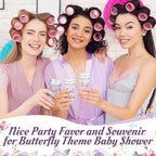 Funnymoom 50 Sets Butterfly Baby Shower Favors for Guests Souvenir A Little Butterfly is on The Way Acrylic Clear Shot Glasses Thank You Tags with Organza Bags Spring Party Decorations - Image 4