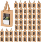 mekueeex 50 Pieces Paper Gift Bag with Transparent Clear Window 7.9 x 5.9 x 3.9 Inch Kraft Bags with Handles for Bridal Baby Shower Graduate Father Day Birthday Party Supplies(Brown) by Unknown