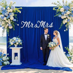 20x10ft Wrinkle Free Royal Blue Backdrop Curtain for Parties, Soft Wedding Blue Curtain Backdrop, Polyester Photo Backdrop Drapes for Birthday Party Baby Shower Photography Background - Image 5