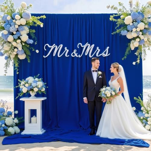 20x10ft Wrinkle Free Royal Blue Backdrop Curtain for Parties, Soft Wedding Blue Curtain Backdrop, Polyester Photo Backdrop Drapes for Birthday Party Baby Shower Photography Background - Image 5