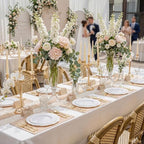 WDF 60pcs White and Gold Plastic Plates - Baroque White With Gold of 30 Heavy Duty Gold dinner plates 10.25inch, 30 Salad Plates 7.5inch Perfect for Wedding/Baby Shower/Spring - Image 4