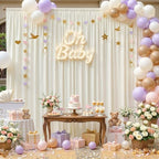 10x10FT Backdrop Curtains with Rod Pockets - Wrinkle Free Photo Stage Backdrop 2 Panels Curtains Drapes for Photography Wedding Party Baby Shower Decorations (Beige) - Image 4