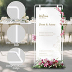 Wedding Welcome Sign Stand Holder - Adjustable Easel for Wedding Signs Stand & Seating Charts, Metal Easel Stand for Sign Reception Display, White Welcome Hanging Sign Holder for Party, Events - Image 4