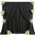 30x8ft Black Photo Backdrop Curtains for Parties Birthday Wrinkle Free Polyester Photoshoot Curtains Drapes Backdrop for Weddings Anniversary Graduation Stage Photography Background 6 Panels 5x8FT by Suppromo