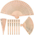HOIGON 50 Pack 8 Inch Sandalwood Fan, Wooden Folding Fan for Wedding, Dancing by HOIGON