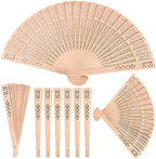 HOIGON 50 Pack 8 Inch Sandalwood Fan, Wooden Folding Fan for Wedding, Dancing by HOIGON