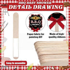Huwena 50 Sets BBQ Baby Shower Fans Bulk for Guests Hand Fans with Red Bow Handheld Fan Baby Q Shower Favors Gifts for Summer BBQ Party Favors - Image 6