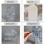 Curved Top Arch Cover Backdrop 4x7ft Mediterranean Portuguese Patchwork Tile Theme Spandex Background for Birthday Wedding Shower Banquet Porcelain Party Decoration - Image 4