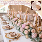 SiliFine 12 Pcs Pink Bow Party Favors for Guests Small Ceramic Bowl Bulk Gifts Set 3.3 Inch Floral Design Mini Dipping Sauce Dish with Card Box for Bridal Pooja Baby Shower Birthday Guest Gift - Image 2