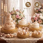 Wenqik 5 Pcs Metal Gold Cake Stand,16/14/12/10/8 in Round Cake Holder - Image 4
