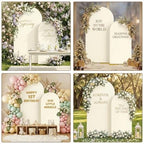 Toolterritary 2 Metal Arch Backdrop Stand and 2 Cover Set, Sturdy 7.2FT, 6FT Party Backdrop Set, Wedding Arch Frame and Cover Set for Birthday, Baby Shower,Christmas, Anniversary(Beige) - Image 5