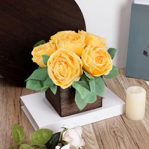 Yellow Dining Table Centerpiece Set of 6, Pre-Made, Wooden Box - Image 3