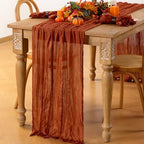 Fall Table Runner Terracotta Thanksgiving Cheesecloth Table Runner, 8 Pack - Image 3