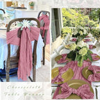 25 Pack Dusty Rose Cheesecloth Table Runner 17 x 108 Inch Gauze Table Runner Fabric Semi Sheer Cheese Cloth Table Decor Bulk for Rustic Romantic Wedding Baby Shower Table Decoration - Image 3