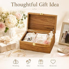 Wooden Keepsake Box, Acacia Storage Memory Box with Hinged Lid - Image 7