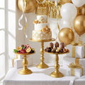 Gold 3Pcs Metal Round Vintage Cake Stand Set 8"10"12 Dessert Display by CBBZJY