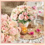 Tigeen 24 Bundles Artificial Flowers Bouquet Silk Peonies, Pink - Image 5