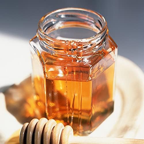 6 oz 25 Pack Hexagon Glass Honey Jars with Black Lids - Image 4